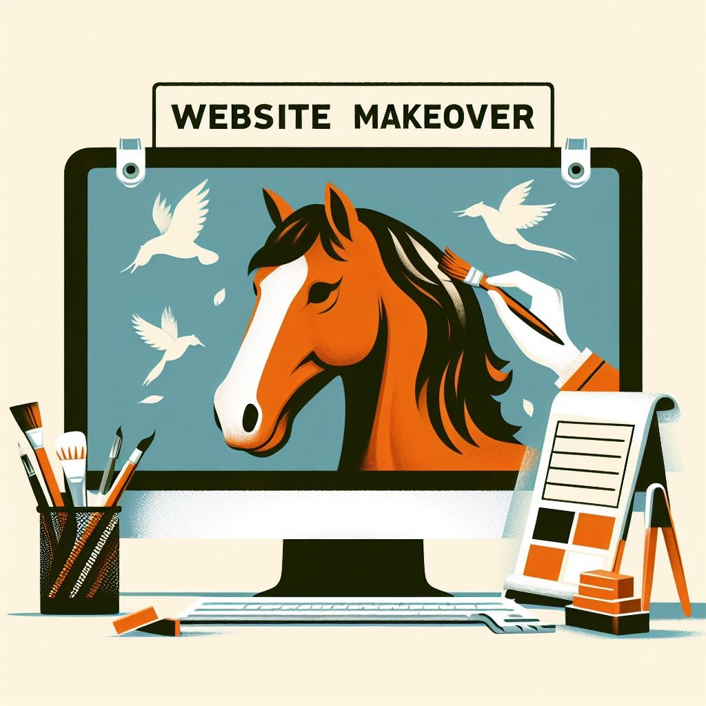 A horse being painted on a computer screen